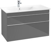 Тумба під раковину Villeroy & Boch Venticello 95,3х50,2 см МДФ глянсовий сірий/ручка хром A92701FP