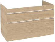 Тумба под раковину Villeroy & Boch Venticello 95,3х50,2 см ДСП северный дуб/ручка алюминий белый A92602VJ