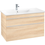 Тумба під раковину Villeroy & Boch Venticello 95,3х50,2 см ДСП в'яз друкарський/ручка алюміній білий A92702PN