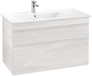 Тумба под раковину Villeroy & Boch Venticello 95,3х50,2 см ДСП/МДФ белое дерево/ручка алюминий белый A92702E8