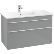Тумба под раковину Villeroy & Boch Venticello 95,3х50,2 см МДФ стекло глянцевое серое/ручка алюминий белый A92702RA