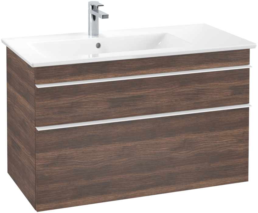 Тумба под раковину Villeroy & Boch Venticello 95,3х50,2 см ДСП дуб аризона/ручка алюминий белый A92702VH