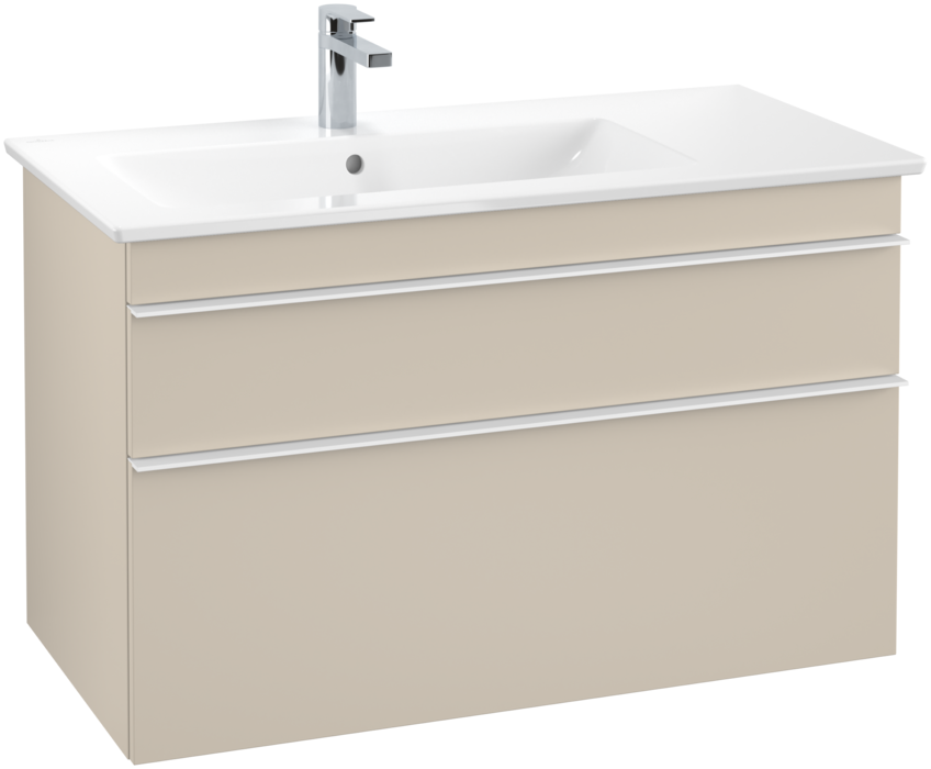 Тумба под раковину Villeroy & Boch Venticello 95,3х50,2 см ДСП мягкий серый/ручка алюминий белый A92702VK