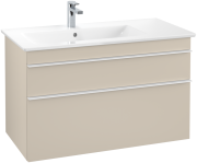 Тумба під раковину Villeroy & Boch Venticello 95,3х50,2 см ДСП м'який сірий/ручка алюміній білий A92702VK