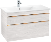 Тумба под раковину Villeroy & Boch Venticello 95,3х50,2 см ДСП/МДФ белое дерево/ручка медь A92705E8