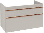 Тумба под раковину Villeroy & Boch Venticello 95,3х50,2 см ДСП мягкий серый/ручка медь A92605VK