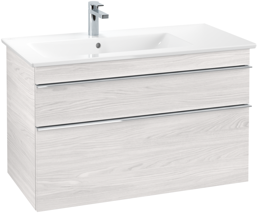 Тумба под раковину Villeroy & Boch Venticello 95,3х50,2 см ДСП/МДФ белое дерево/ручка хром A92701E8