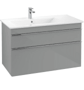 Тумба под раковину Villeroy & Boch Venticello 95,3х50,2 см МДФ стекло глянцевое серое/ручка хром A92701RA