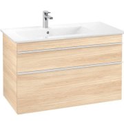 Тумба під раковину Villeroy & Boch Venticello 95,3х50,2 см ДСП в'яз друкарський/ручка алюміній білий A92702PN