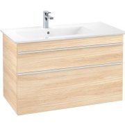 Тумба під раковину Villeroy & Boch Venticello 95,3х50,2 см ДСП в'яз друкарський/ручка алюміній білий A92702PN