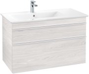 Тумба під раковину Villeroy & Boch Venticello 95,3х50,2 см ДСП/МДФ біле дерево/ручка алюміній білий A92702E8