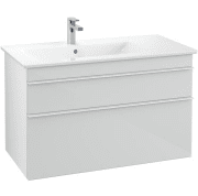 Тумба под раковину Villeroy & Boch Venticello 95,3х50,2 см МДФ стекло глянцевое белое/ручка алюминий белый A92702RE