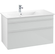 Тумба під раковину Villeroy & Boch Venticello 95,3х50,2 см МДФ скло глянсове біле/ручка алюміній білий A92702RE