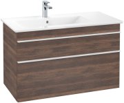 Тумба під раковину Villeroy & Boch Venticello 95,3х50,2 см ДСП дуб аризона/ручка алюміній білий A92702VH