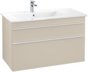 Тумба під раковину Villeroy & Boch Venticello 95,3х50,2 см ДСП м'який сірий/ручка алюміній білий A92702VK