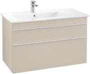 Тумба под раковину Villeroy & Boch Venticello 95,3х50,2 см ДСП мягкий серый/ручка алюминий белый A92702VK