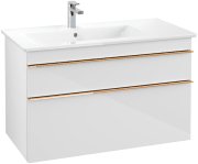 Тумба під раковину Villeroy & Boch Venticello 95,3х50,2 см МДФ глянсовий білий/ручка мідь A92705DH