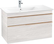 Тумба под раковину Villeroy & Boch Venticello 95,3х50,2 см ДСП/МДФ белое дерево/ручка медь A92705E8