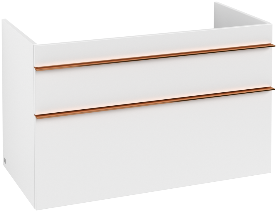 Тумба под раковину Villeroy & Boch Venticello 95,3х50,2 см ДСП/МДФ белый матовый/ручка медь A92605MS