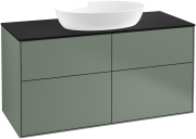 Тумба под раковину Villeroy & Boch Finion 120х50,1 см с подсветкой МДФ оливковый матовый лак/стекло черное матовое GA3200GM