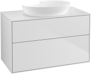 Тумба под раковину Villeroy & Boch Finion 100х50,1 см МДФ белый матовый лак/стекло белое матовое FA0100MT