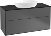 Тумба под раковину Villeroy & Boch Finion 120х50,1 см с подсветкой МДФ антрацит матовый лак/стекло черное матовое GA3200GK