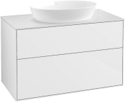 Тумба под раковину Villeroy & Boch Finion 100х50,1 см МДФ глянцевый белый лак/стекло белое матовое FA0100GF
