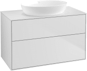 Тумба под раковину Villeroy & Boch Finion 100х50,1 см с подсветкой МДФ белый матовый лак/стекло белое матовое GA0100MT