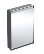 Зеркальный шкафчик  Geberit One 60x90x15 см с подсветкой петли слева алюминий черный матовый 505.800.00.7