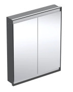 Зеркальный шкафчик Geberit One 75x90x15 см с подсветкой алюминий черный матовый 505.802.00.7