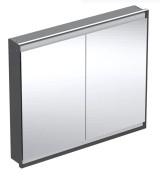 Зеркальный шкафчик Geberit One 105x90x15 см с подсветкой алюминий черный матовый 505.804.00.7