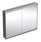 Зеркальный шкафчик Geberit One 120x90x15 см с подсветкой алюминий черный матовый 505.805.00.7