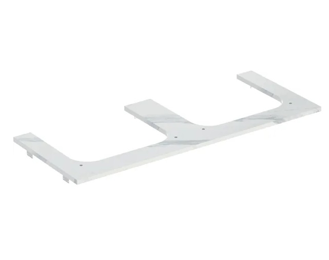 Столешница под раковину Geberit One 119х47,3 см вырез слева и справа керамогранит белый мрамор 505.165.00.1