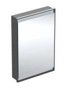 Зеркальный шкафчик  Geberit One 60x90x15 см с подсветкой петли слева алюминий черный матовый 505.800.00.7