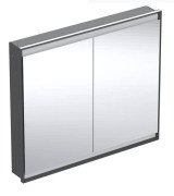 Зеркальный шкафчик Geberit One 105x90x15 см с подсветкой алюминий черный матовый 505.804.00.7