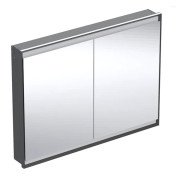 Зеркальный шкафчик Geberit One 120x90x15 см с подсветкой алюминий черный матовый 505.805.00.7