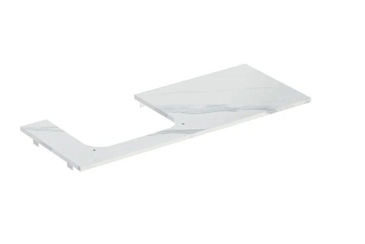 Стільниця під раковину Geberit One 119х47,3 см виріз зліва керамограніт білий мармур 505.135.00.1