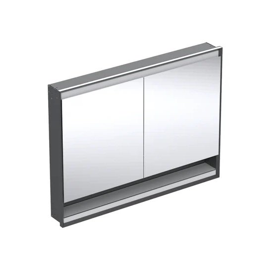 Дзеркальна шафка Geberit One 120x90x15 см із підсвічуванням алюміній чорний матовий 505.825.00.7