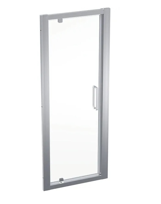 Душові двері Geberit Geo поворотні 71-76 см прозоре скло/сріблястий профіль 560.105.00.2