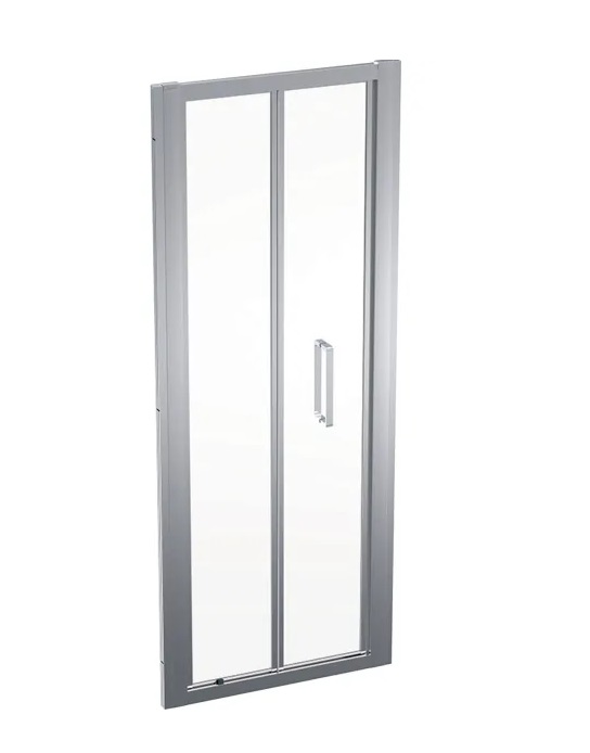 Душевая дверь Geberit Geo складная раздвижная 71-76 см прозрачное стекло/серебристый профиль 560.106.00.2