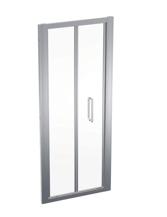 Душевая дверь Geberit Geo складная раздвижная 75–80 см прозрачное стекло/серебристый профиль 560.116.00.2