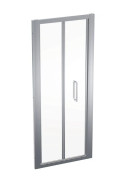 Душові двері Geberit Geo складані розсувні 75–80 см прозоре скло/сріблястий профіль 560.116.00.2