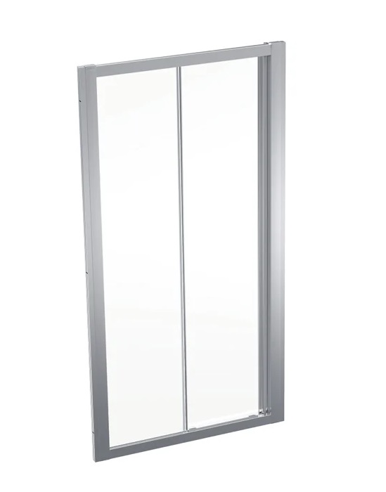 Душові двері Geberit Geo розсувні 95–100 см прозоре скло/сріблястий профіль 560.133.00.2