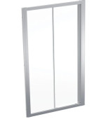 Душові двері Geberit Geo розсувні 105–110 см прозоре скло/сріблястий профіль 560.143.00.2