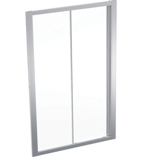 Душові двері Geberit Geo розсувні 115–120 см прозоре скло/сріблястий профіль 560.153.00.2