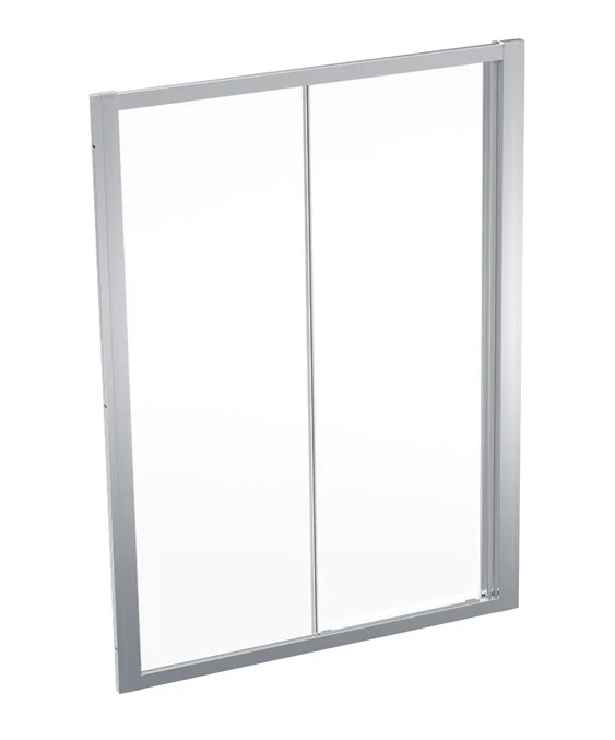 Душові двері Geberit Geo розсувні 135–140 см прозоре скло/сріблястий профіль 560.163.00.2