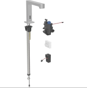 Смеситель для раковины Geberit Brenta питание от сети для функционального блока скрытого монтажа латунь нерж сталь матовый 116.197.SN.1