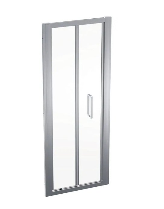 Душевая дверь Geberit Geo складная раздвижная 71-76 см прозрачное стекло/серебристый профиль 560.106.00.2