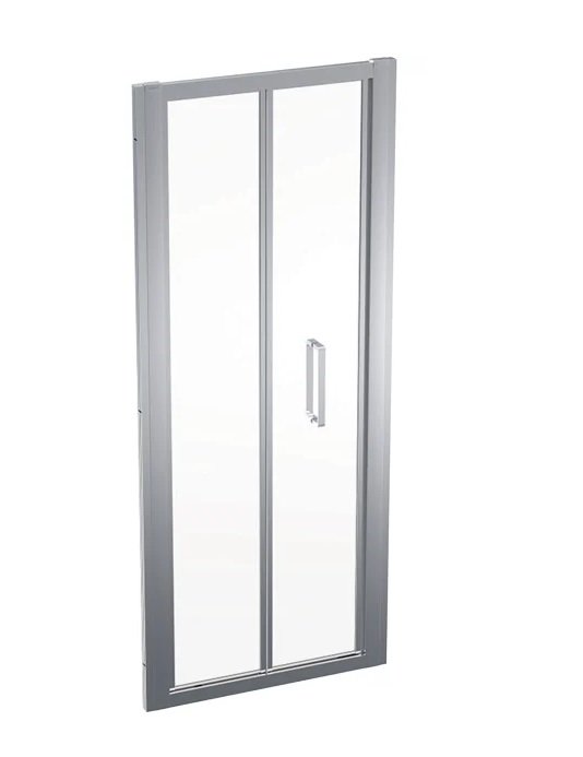 Душевая дверь Geberit Geo складная раздвижная 75–80 см прозрачное стекло/серебристый профиль 560.116.00.2