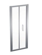 Душові двері Geberit Geo складані розсувні 75–80 см прозоре скло/сріблястий профіль 560.116.00.2